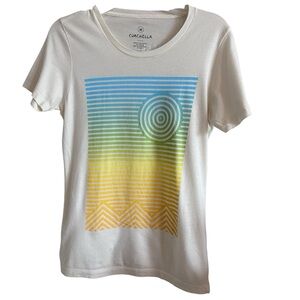 2014 Coachella Beige Graphic Tee Shirt Size Medium